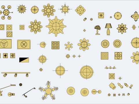 各种灯具图例CAD图块cad施工图