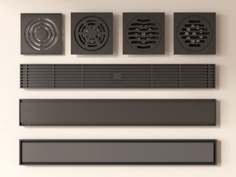 现代地漏 不锈钢地漏su模型