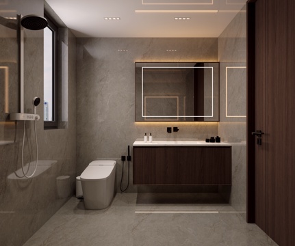  现代卫生间3d模型 