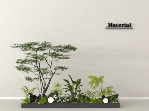 绿植花箱 植物组合 盆栽 景观小品 植物堆 花池花坛su模型