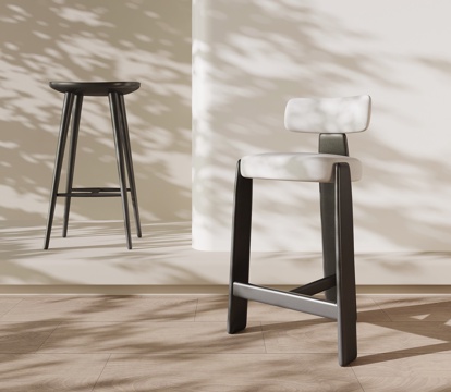 现代意式吧凳 吧椅su模型