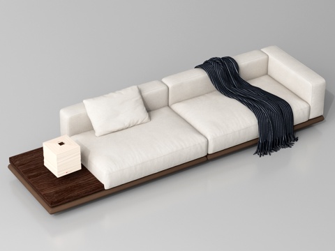 现代意式沙发 布艺多人沙发 客厅沙发su模型