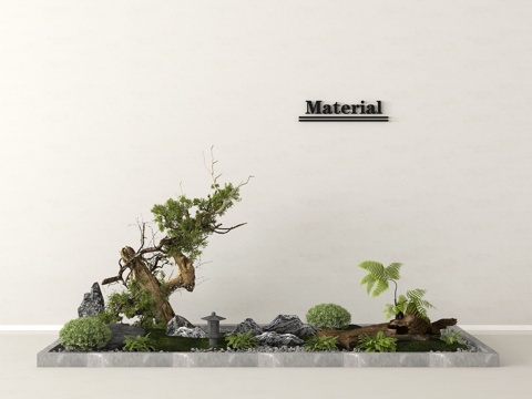 绿植花箱绿植盆栽 植物组合花草 庭院小品景观造景su模型