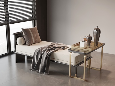 现代床尾凳 换鞋凳su模型