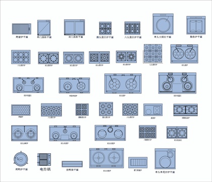 厨房电器设备CAD图块cad施工图
