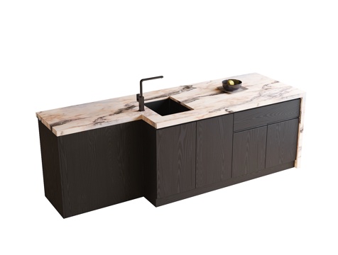 现代厨房吧台su模型