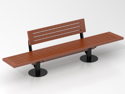 现代景观座椅 实木景观座椅 长条形座椅su模型