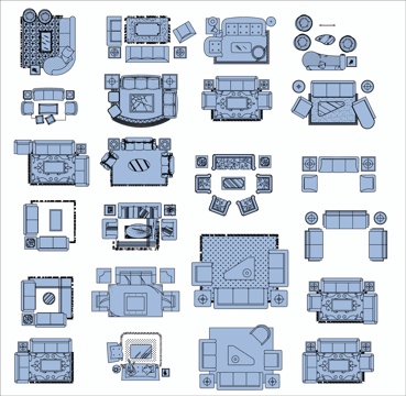 客厅沙发CAD图块cad施工图