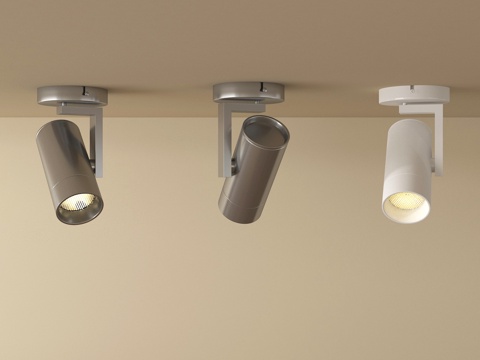 现代筒灯射灯 明装筒灯射灯su模型