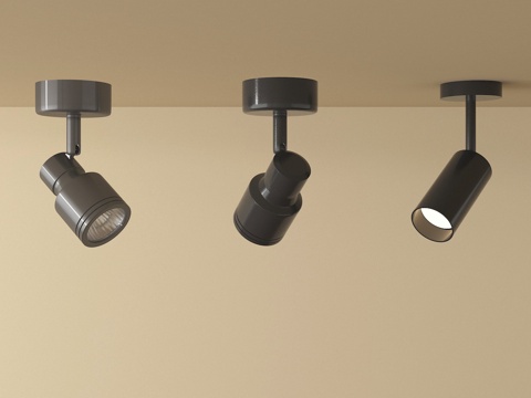 现代筒灯射灯 明装筒灯射灯su模型