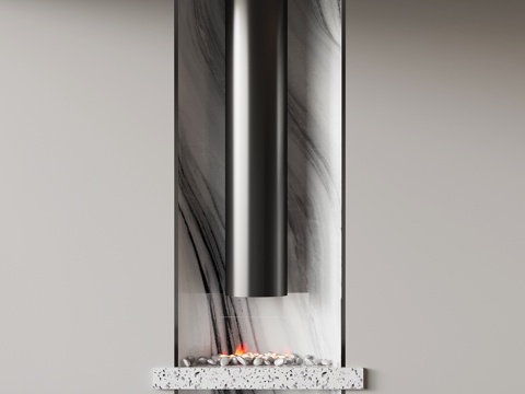 现代意式壁炉 入嵌式壁炉 火炉su模型