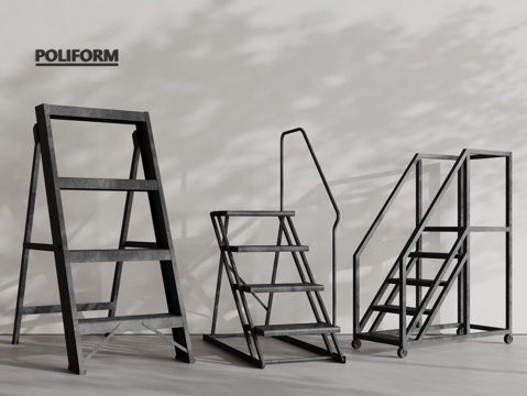 现代梯子 木梯 爬梯 折叠梯 活动梯su模型