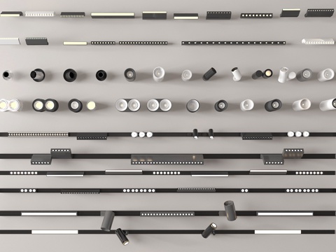 现代筒灯射灯 明装筒灯射灯 嵌入式筒灯射灯 轨道射灯 转向式su模型