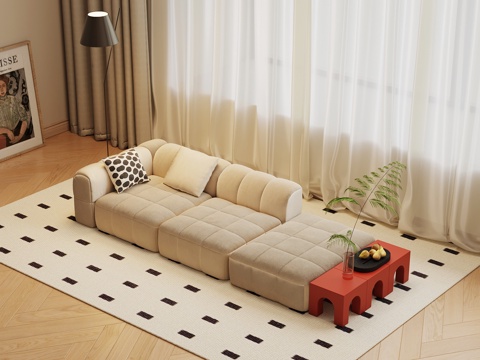 现代休闲沙发su模型