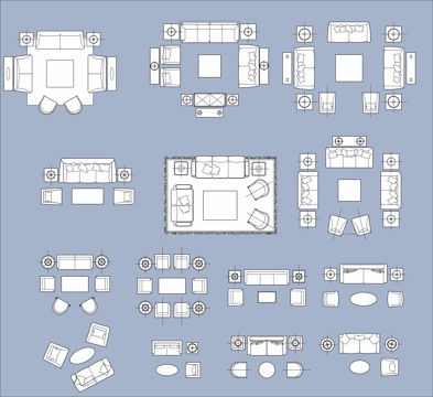 几款常用的沙发CAD图块cad施工图