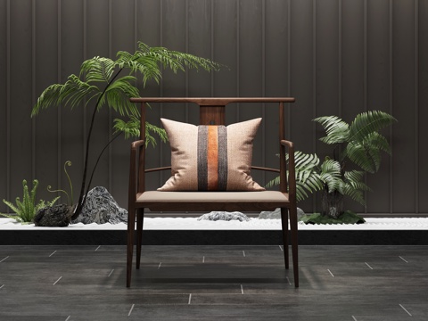 新中式椅子太师椅su模型