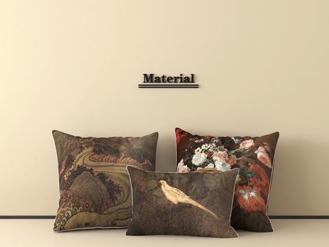  现代抱枕 布艺3d模型 