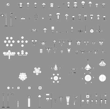 现代灯具CAD图库cad施工图