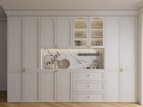 法式餐边柜su模型