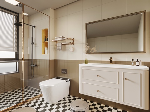 法式复古卫生间su模型