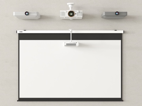 数码器材 投影仪 投影设备 投影幕布su模型