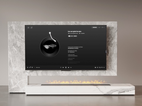 现代意式电视墙 背景墙 大理石电视墙su模型