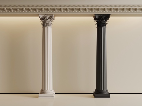 欧式罗马柱su模型