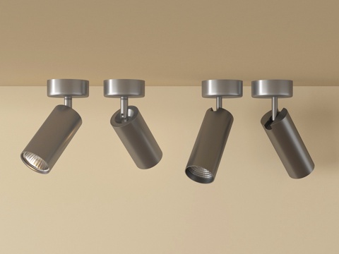 现代筒灯射灯 明装筒灯射灯su模型