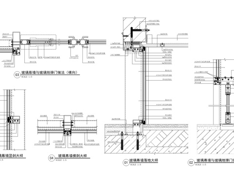 玻璃幕墙结构详图cad施工图