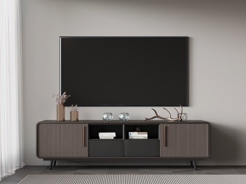 现代意式电视柜su模型