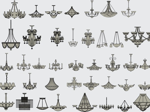 欧式灯具CAD图块cad施工图