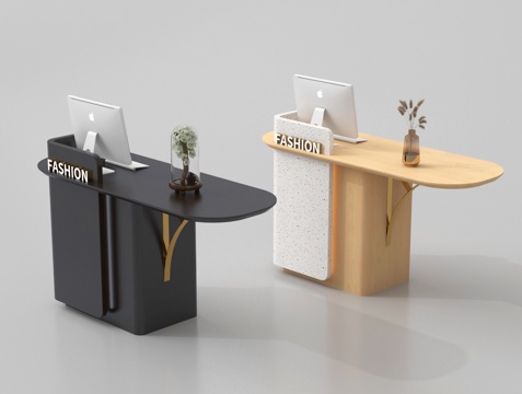 现代前台 接待台 服务台 咨询台su模型