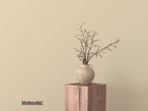 侘寂花艺 花瓶花艺su模型