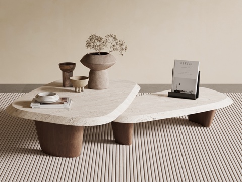 侘寂风茶几su模型