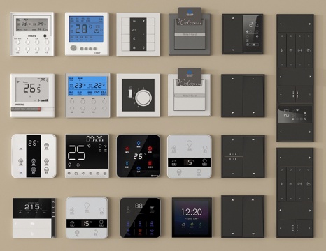 现代开关插座 智能开关面板su模型