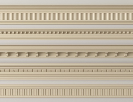 法式中古石膏线 钢琴线条 石膏线su模型