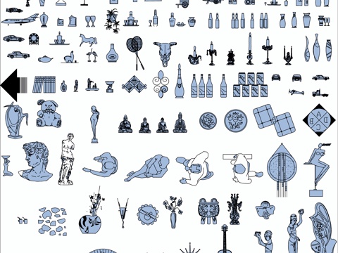 饰品店饰品摆件CAD图块cad施工图