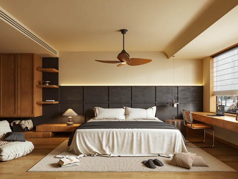 卧室 双人床 沙发 摆件 书桌3d模型