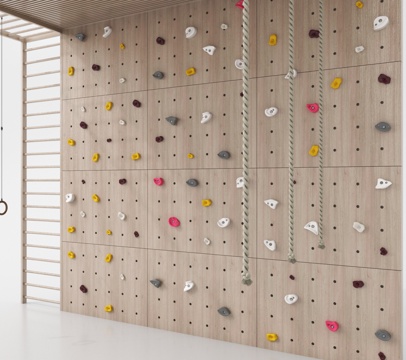 现代攀岩墙 室外攀岩墙su模型