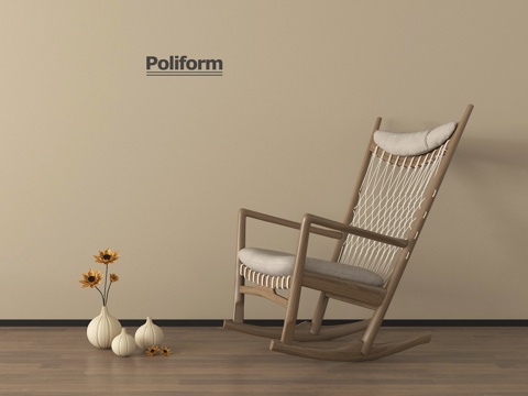 侘寂风摇椅 休闲椅su模型