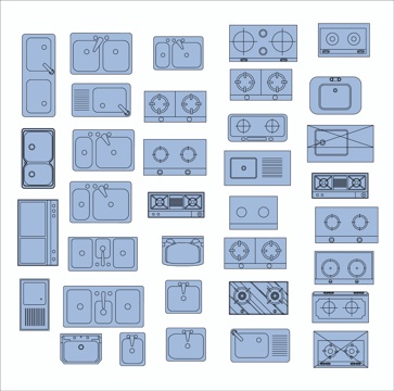 厨房设备CAD图块cad施工图