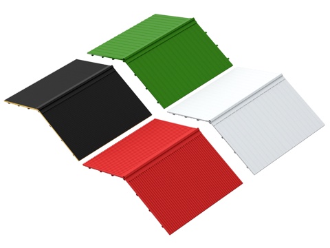 现代彩钢瓦 铁皮瓦 铁板瓦 围墙彩钢板 压型瓦 瓦 泡沫板su模型