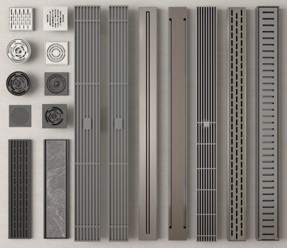 现代地漏 不锈钢地漏su模型