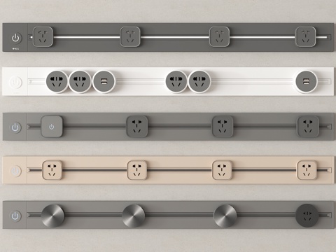 现代开关插座 轨道插座su模型