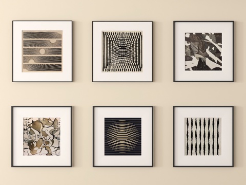 现代挂画 装饰挂画su模型