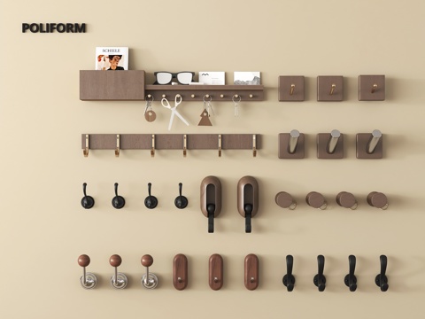 中古挂钩 挂衣钩 衣帽架su模型