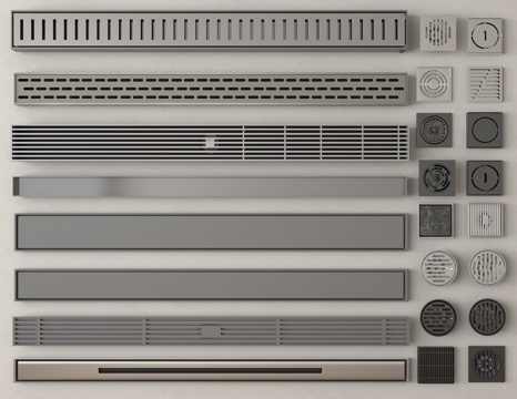 现代地漏 不锈钢地漏su模型