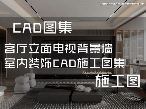 客厅立面电视背景墙室内装饰CAD施工图集cad施工图