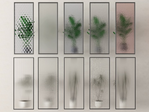 现代玻璃隔断 长虹玻璃隔断  玻璃隔断屏风su模型