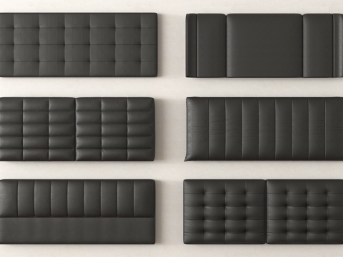 现代床品 床头 床靠背su模型